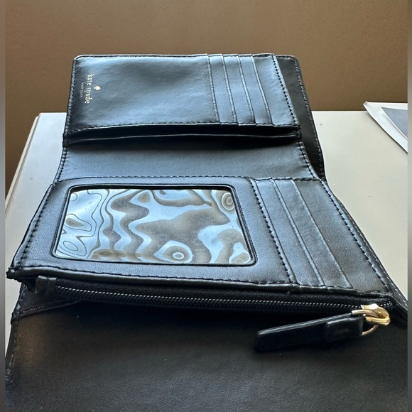 Used Kate Spade tri-fold wallet - black - Picture 3 of 4